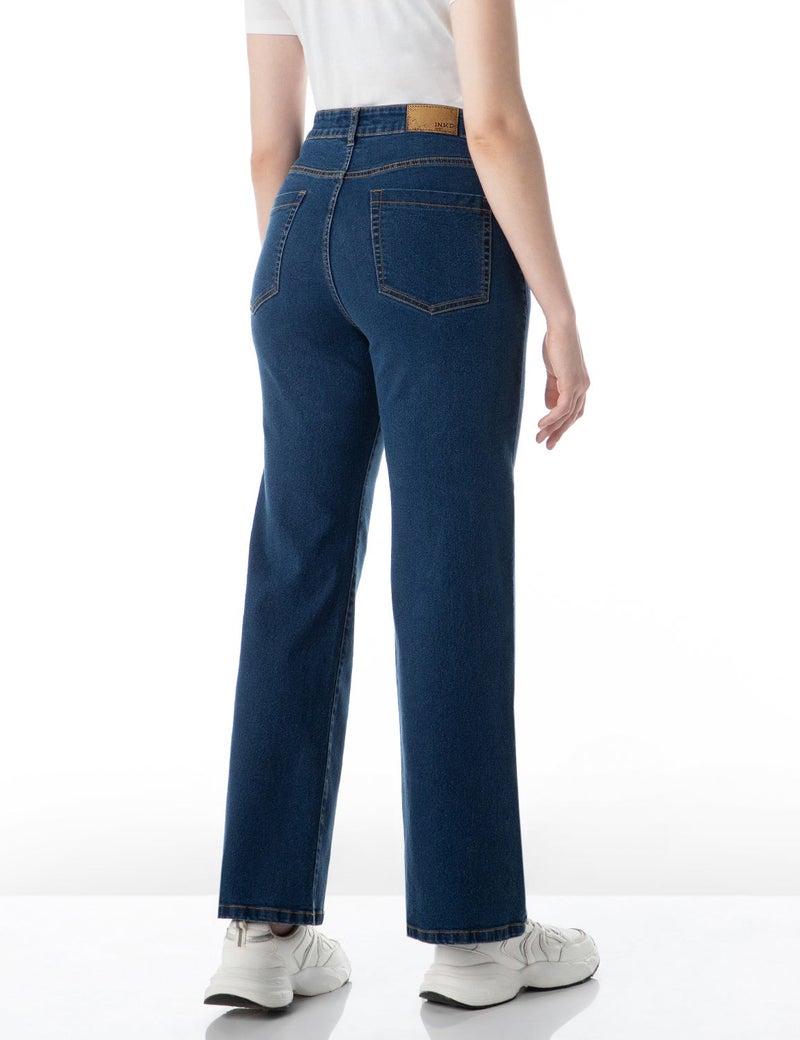 inkd Women's  Flared Bootcut Pullon Jeans - Mid-Rise| Enzyme Wash | Classic 5 Pocket Styling - Image 3